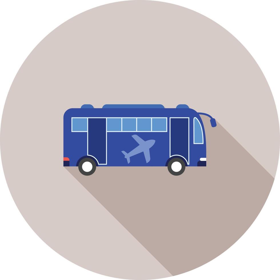 ônibus no ícone de longa sombra plana do aeroporto vetor