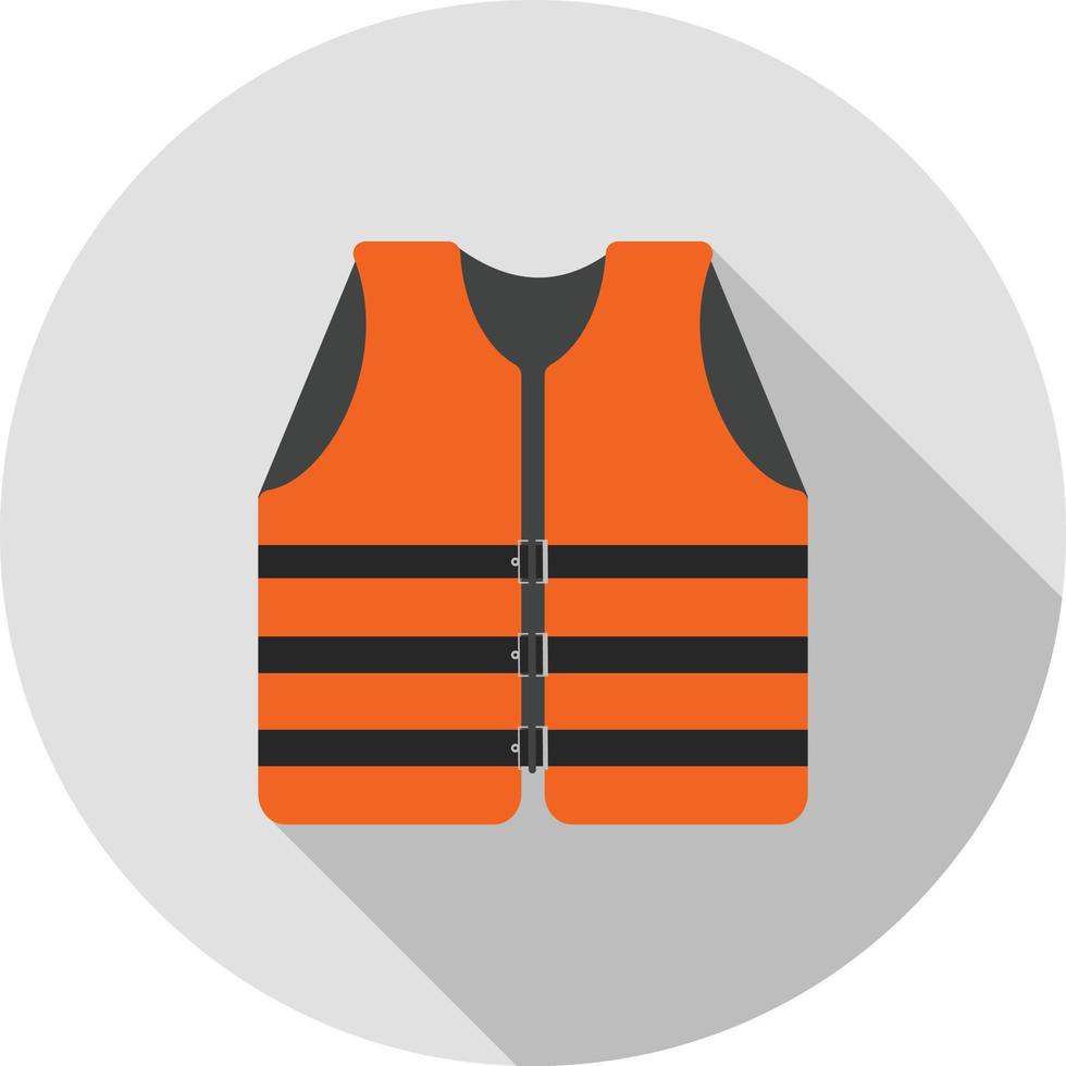 ícone de sombra longa plana de colete salva-vidas vetor
