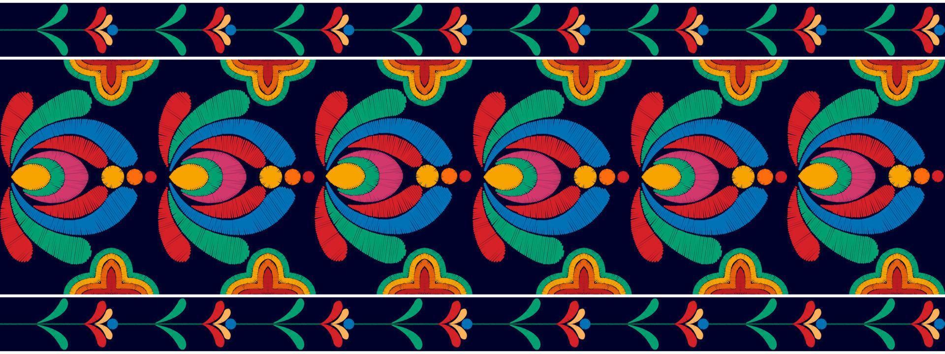 floral húngaro polonês moravian folk étnica sem costura padrão design. tecido asteca tapete boho mandalas têxtil decoração papel de parede. vetor de bordado tradicional de flor de motivo nativo tribal