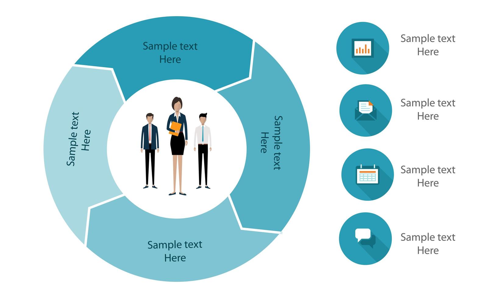 modelo de círculo de infográfico de negócios. vetor