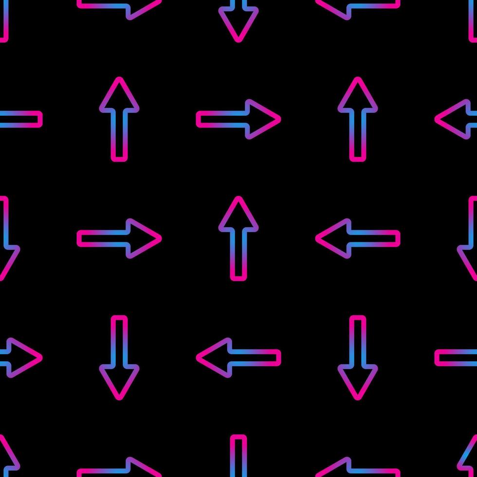 padrão de seta de néon geométrico abstrato sem emenda. vetor. vetor