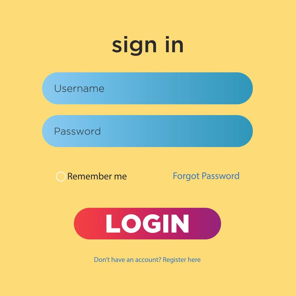 painel de login, modelo de design de página de login moderno. vetor