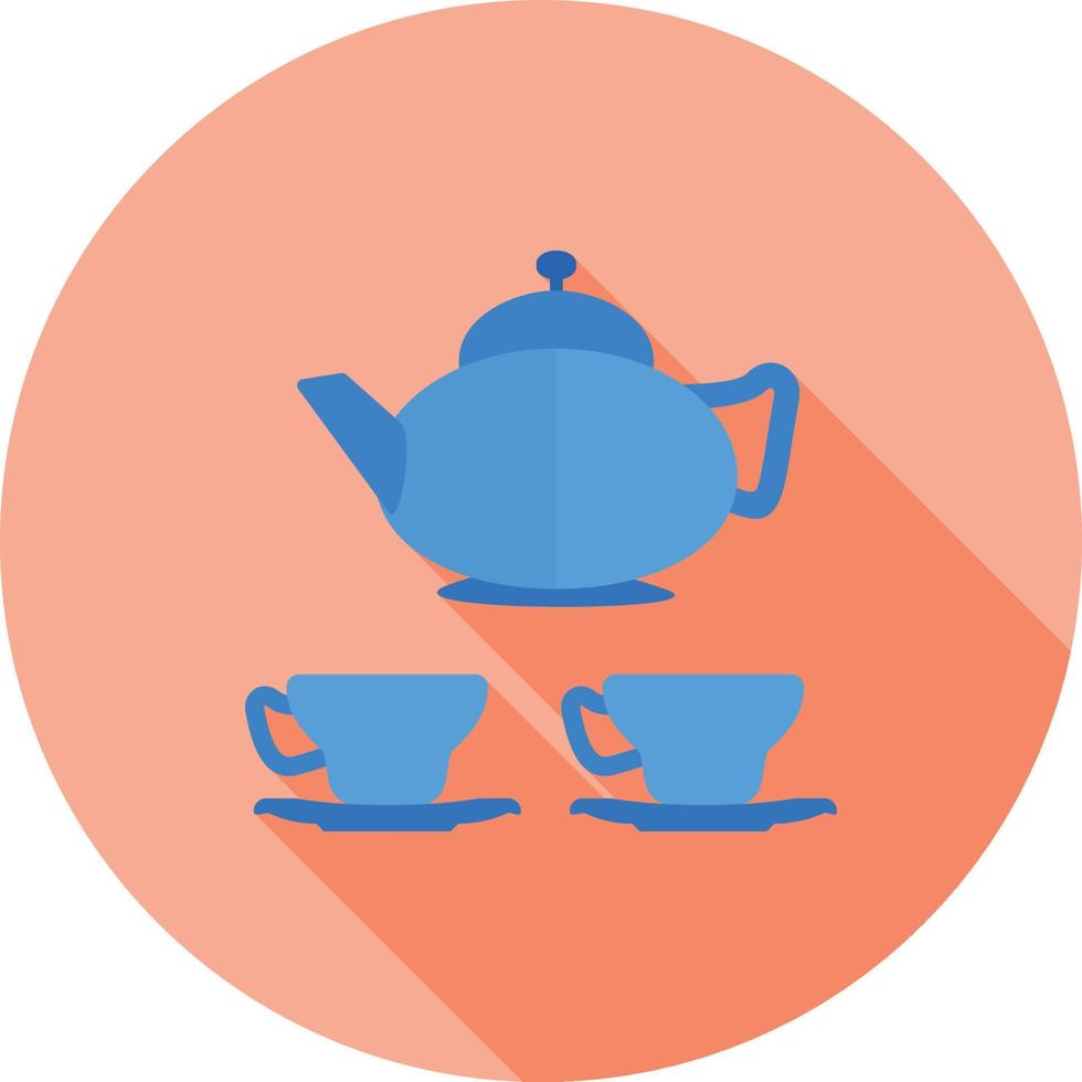 ícone de sombra longa plana de chá árabe vetor