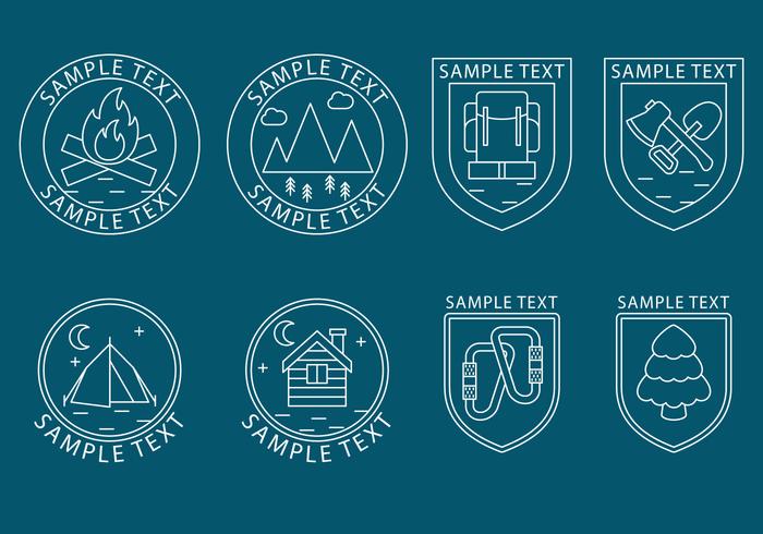 Logos de linhas de alpinistas vetor