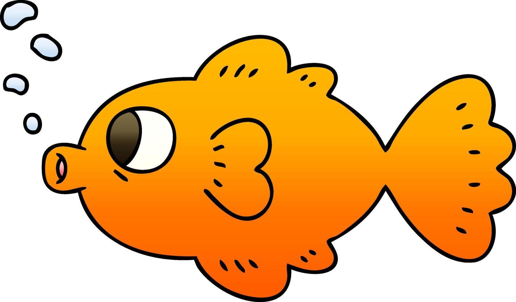peixe de desenho animado com gradiente peculiar vetor
