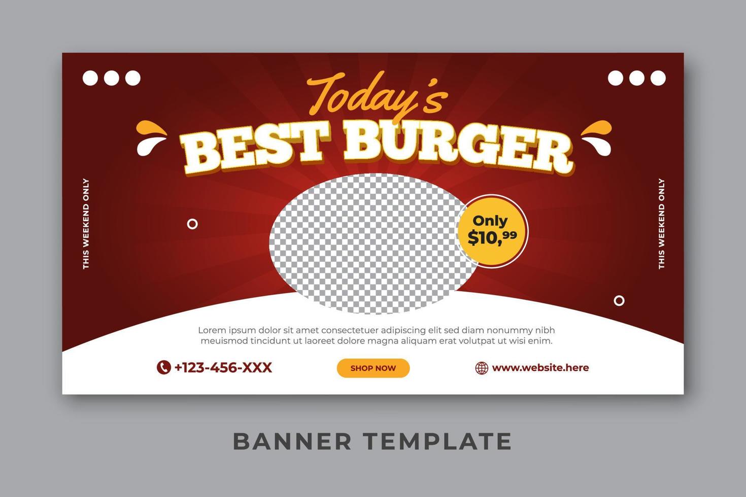 melhor modelo de banner de comida de hambúrguer vetor
