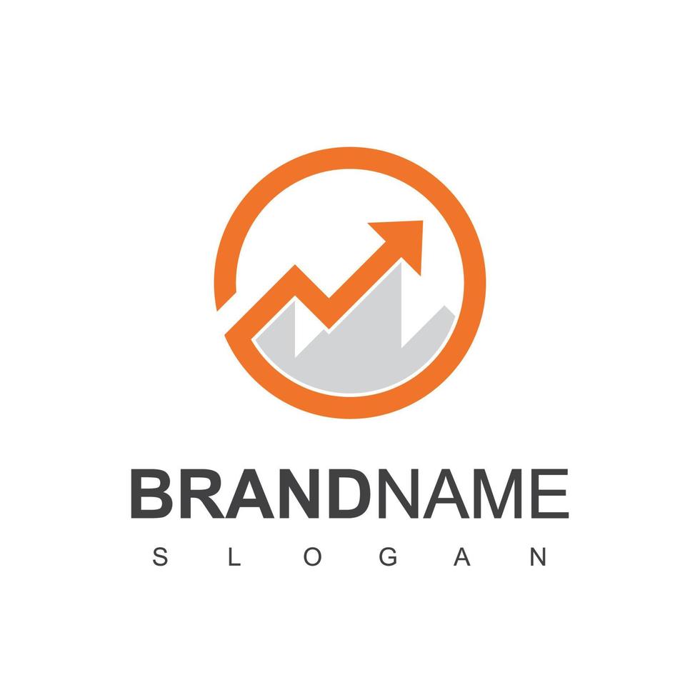 logotipo de vendas e marketing usando o símbolo de gráfico e montanha vetor