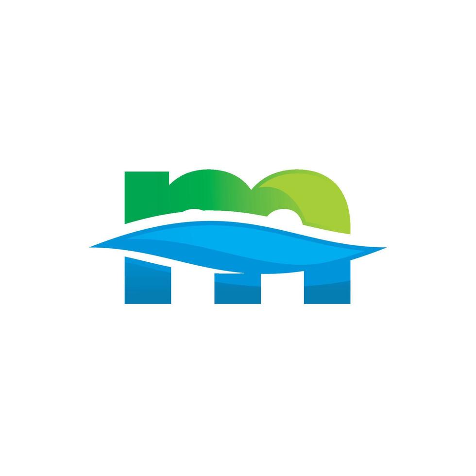 letra m logotipo de água limpa vetor