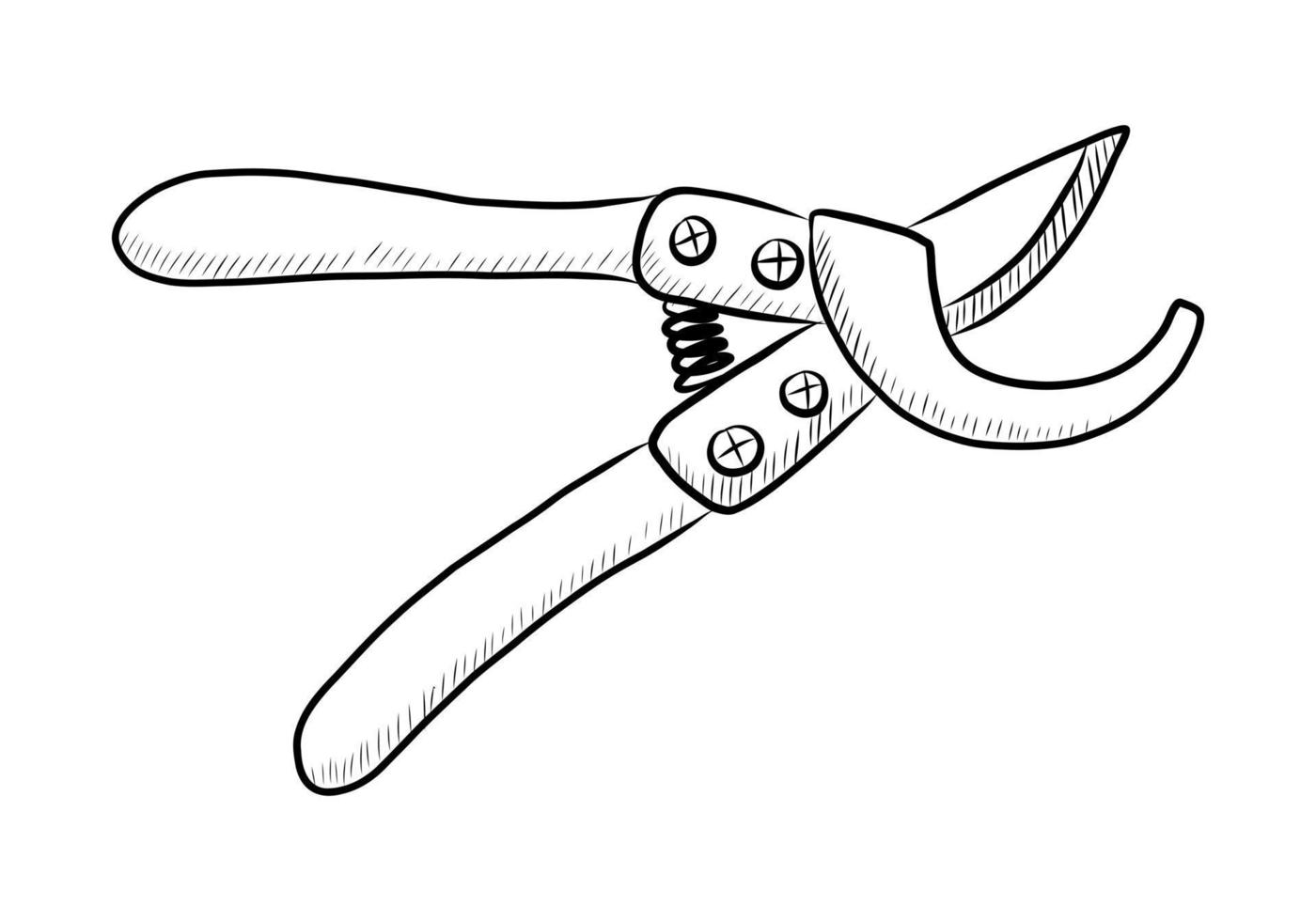 ilustração em vetor preto de um podador isolado em um fundo branco