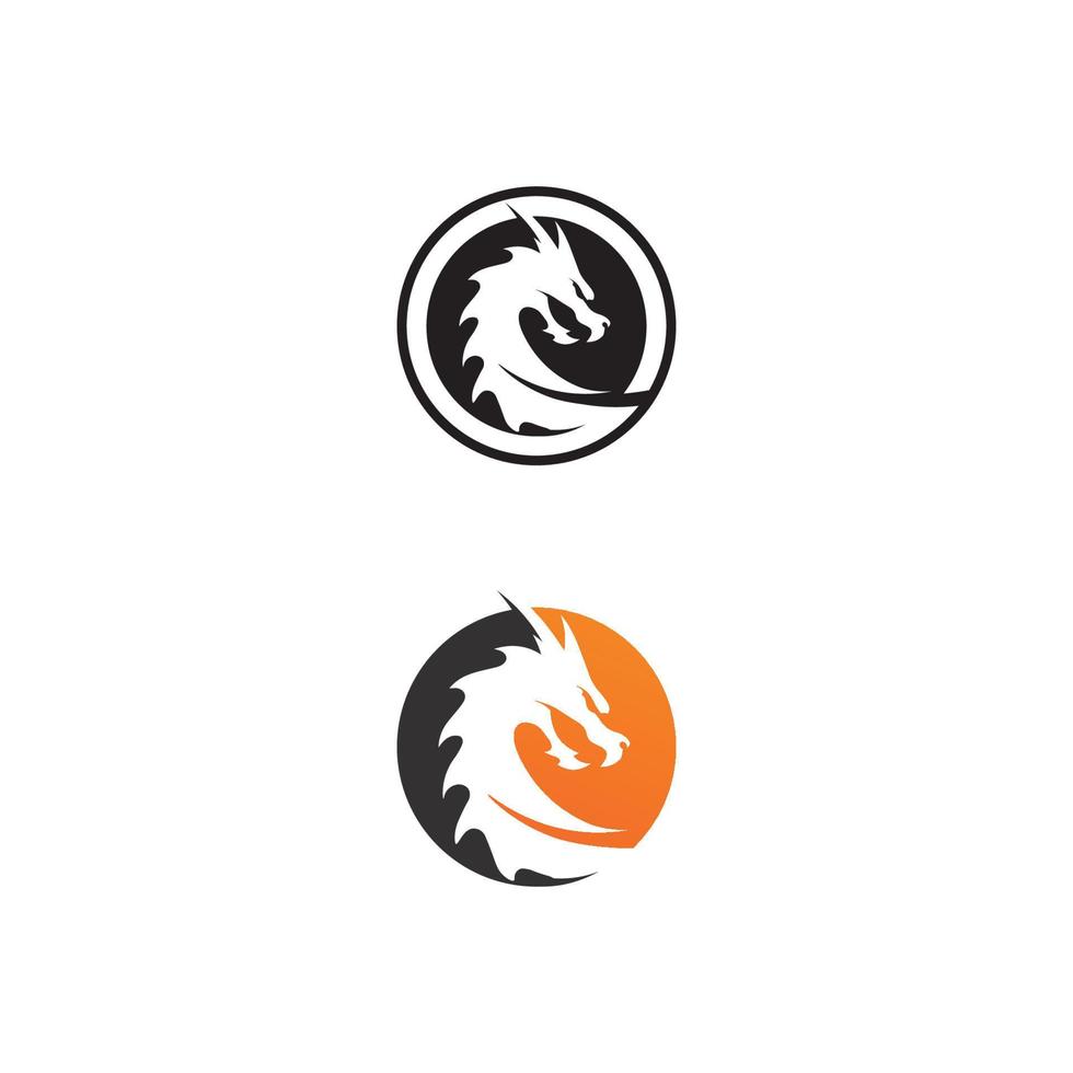 design de logotipo de ilustração de ícone de vetor de dragão