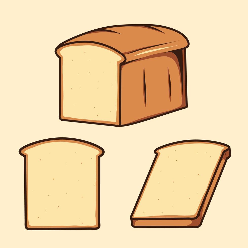 conjunto de design de vetor de pão branco