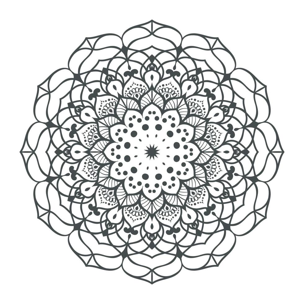 design de mandala redonda para colorir e decoração vetor