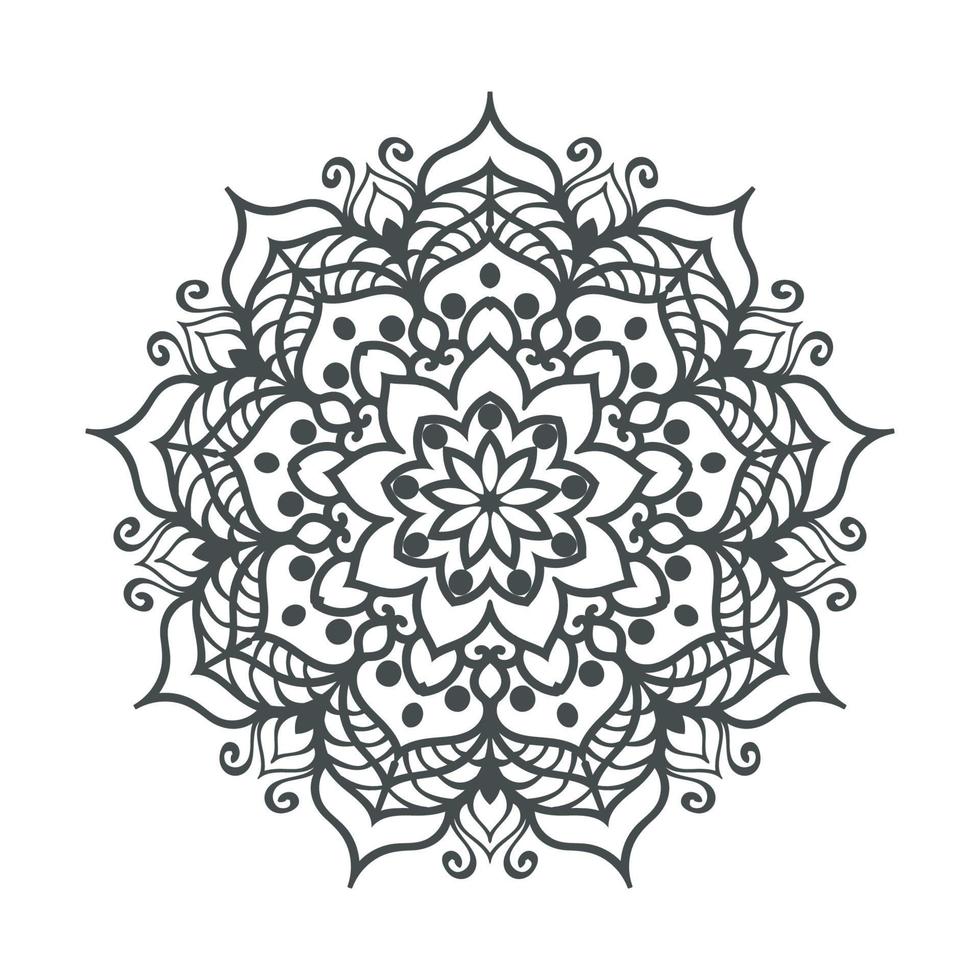 design de mandala redonda para colorir e decoração vetor