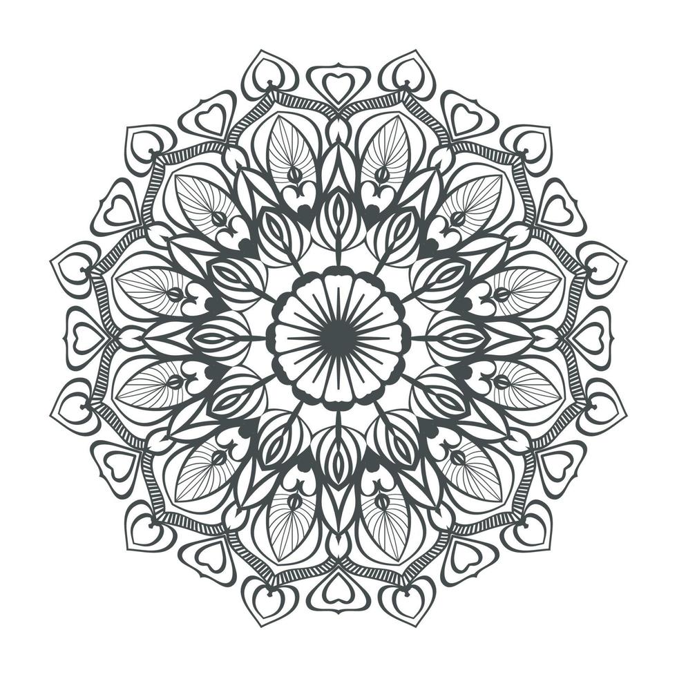 design de mandala redonda para colorir e decoração vetor