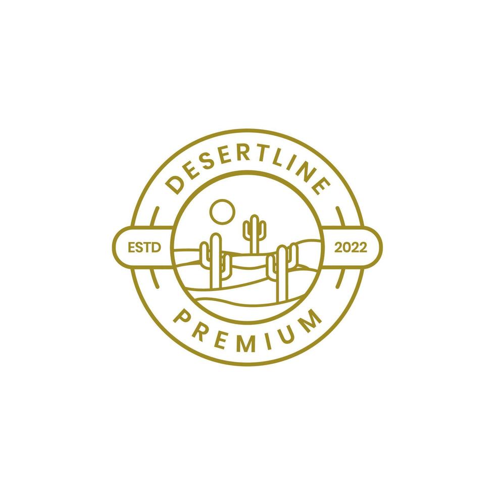 logotipo vintage de distintivo de cacto do deserto vetor