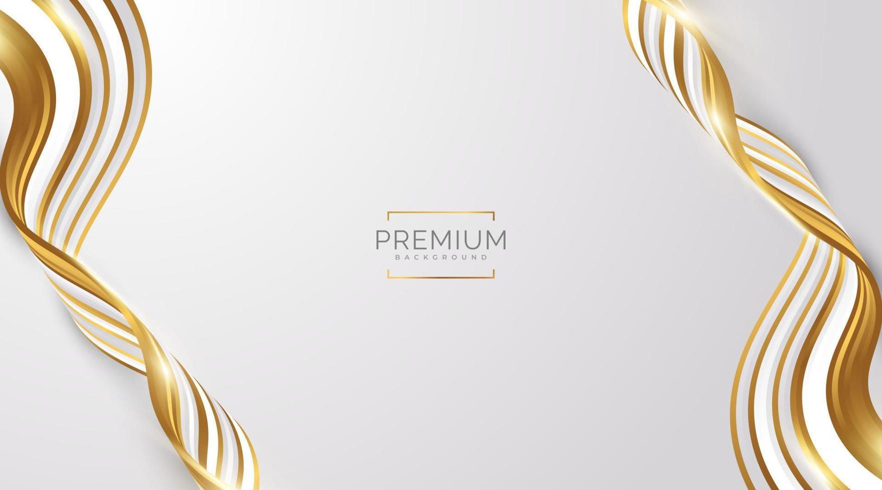 fundo branco e dourado de luxo com linhas douradas e estilo de corte de papel. fundo cinza e dourado premium para prêmio, indicação, cerimônia, convite formal ou design de certificado vetor