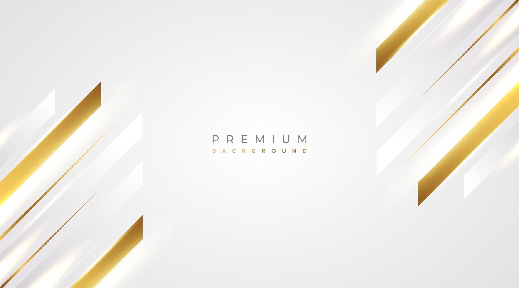 fundo branco e dourado de luxo com linhas douradas e estilo de corte de papel. fundo cinza e dourado premium para prêmio, indicação, cerimônia, convite formal ou design de certificado vetor