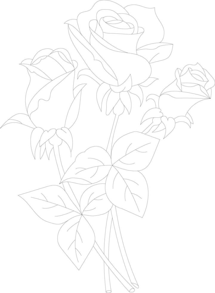 desenho de flores para colorir vetor