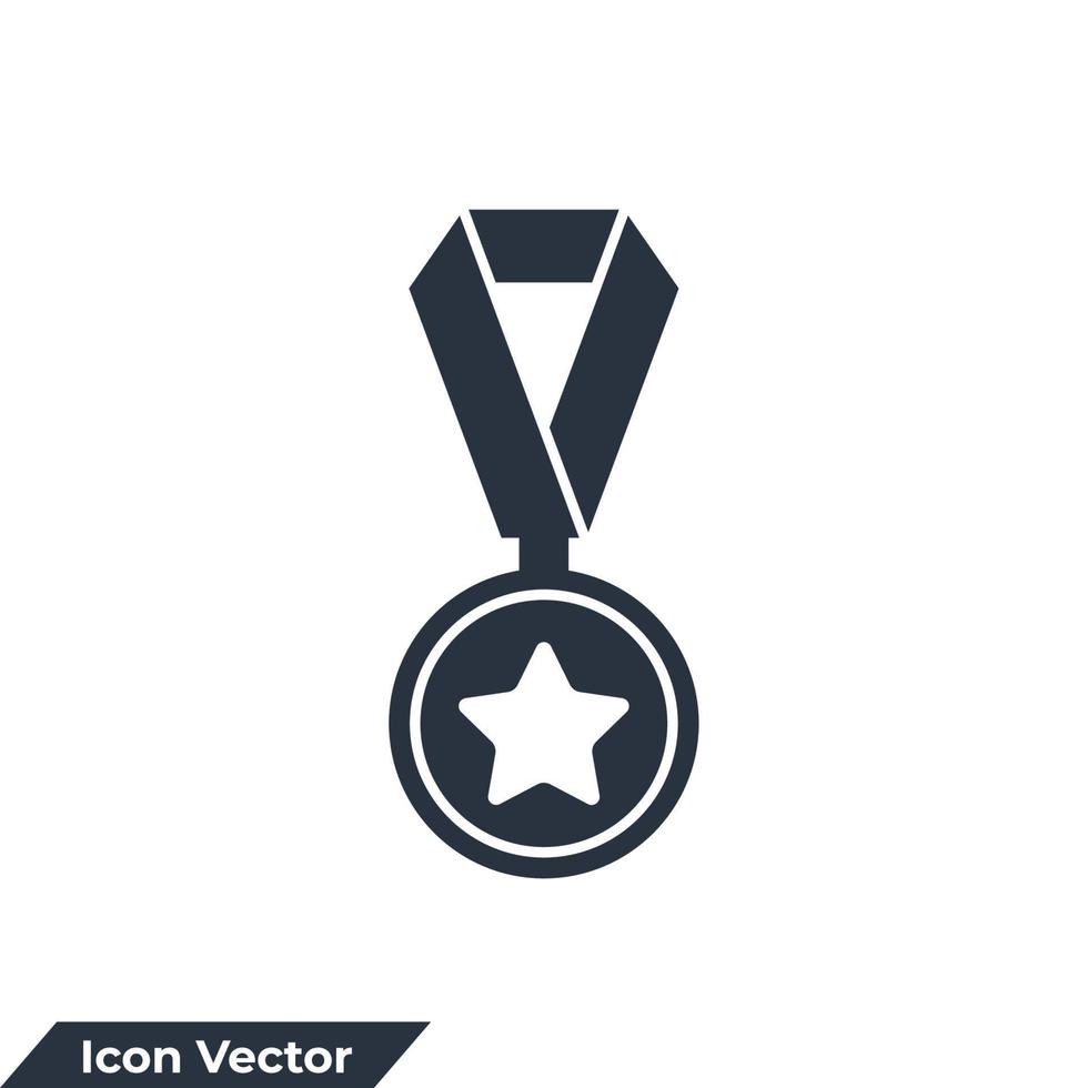ilustração em vetor logotipo ícone medalha. modelo de símbolo de medalha para coleção de design gráfico e web