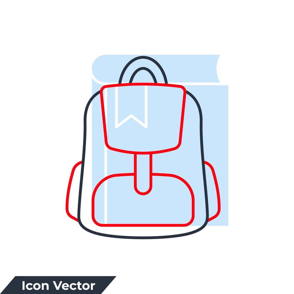 ilustração em vetor logotipo ícone mochila. modelo de símbolo de mochila para coleção de design gráfico e web