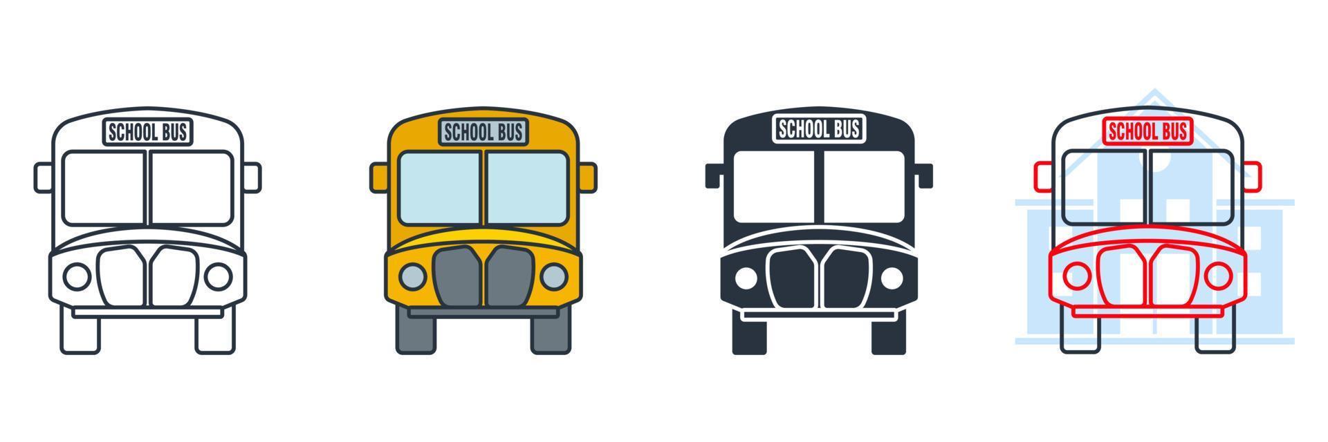 ilustração em vetor logotipo de ícone de ônibus escolar. modelo de símbolo de transporte de ônibus escolar para coleção de design gráfico e web
