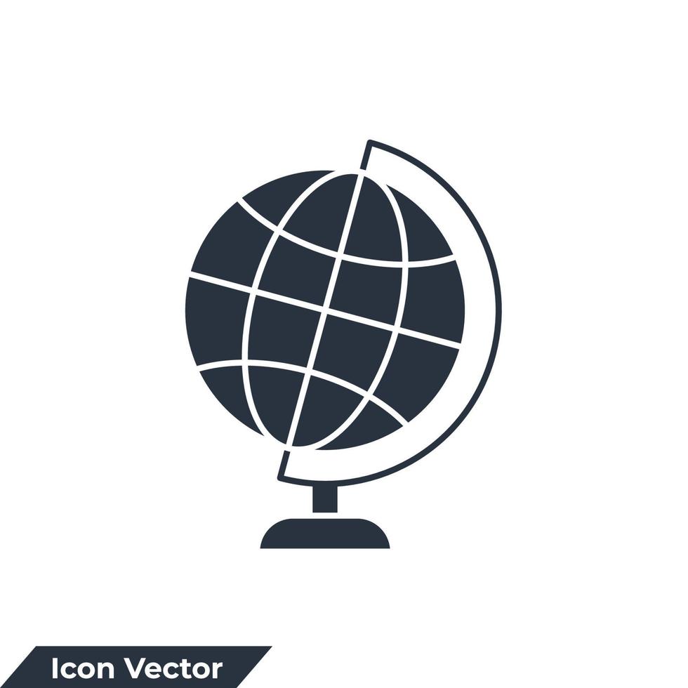 ilustração em vetor geografia ícone logotipo. modelo de símbolo do globo para coleção de design gráfico e web
