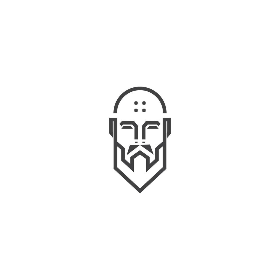 monge cabeça linha logotipo estilo design ilustração ícone símbolo vetor