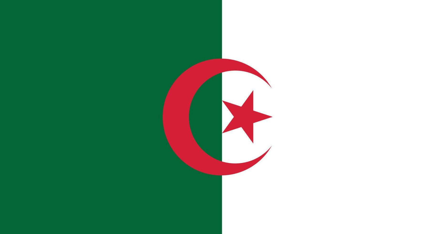 bandeira da argélia com design original de ilustração vetorial de cor rgb vetor