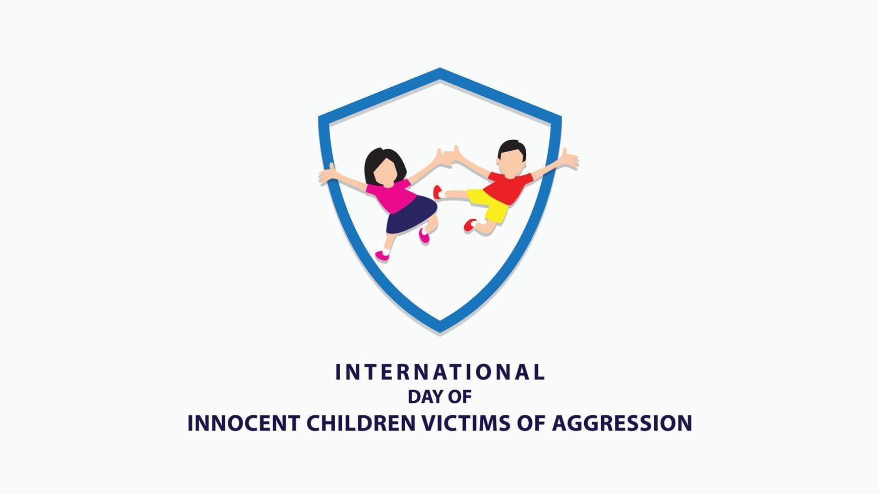dia internacional das crianças inocentes vítimas de agressão. ilustração vetorial vetor