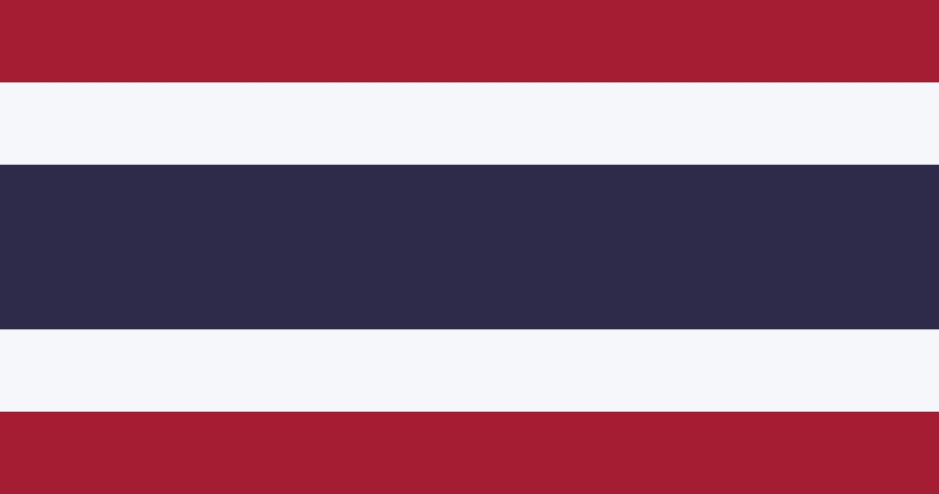 bandeira da tailândia com design original de ilustração vetorial de cor rgb vetor