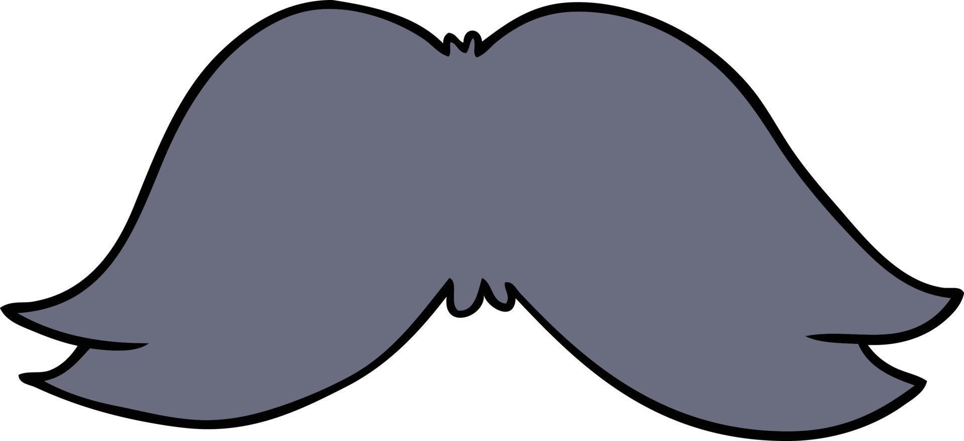 doodle dos desenhos animados do bigode de um homem vetor