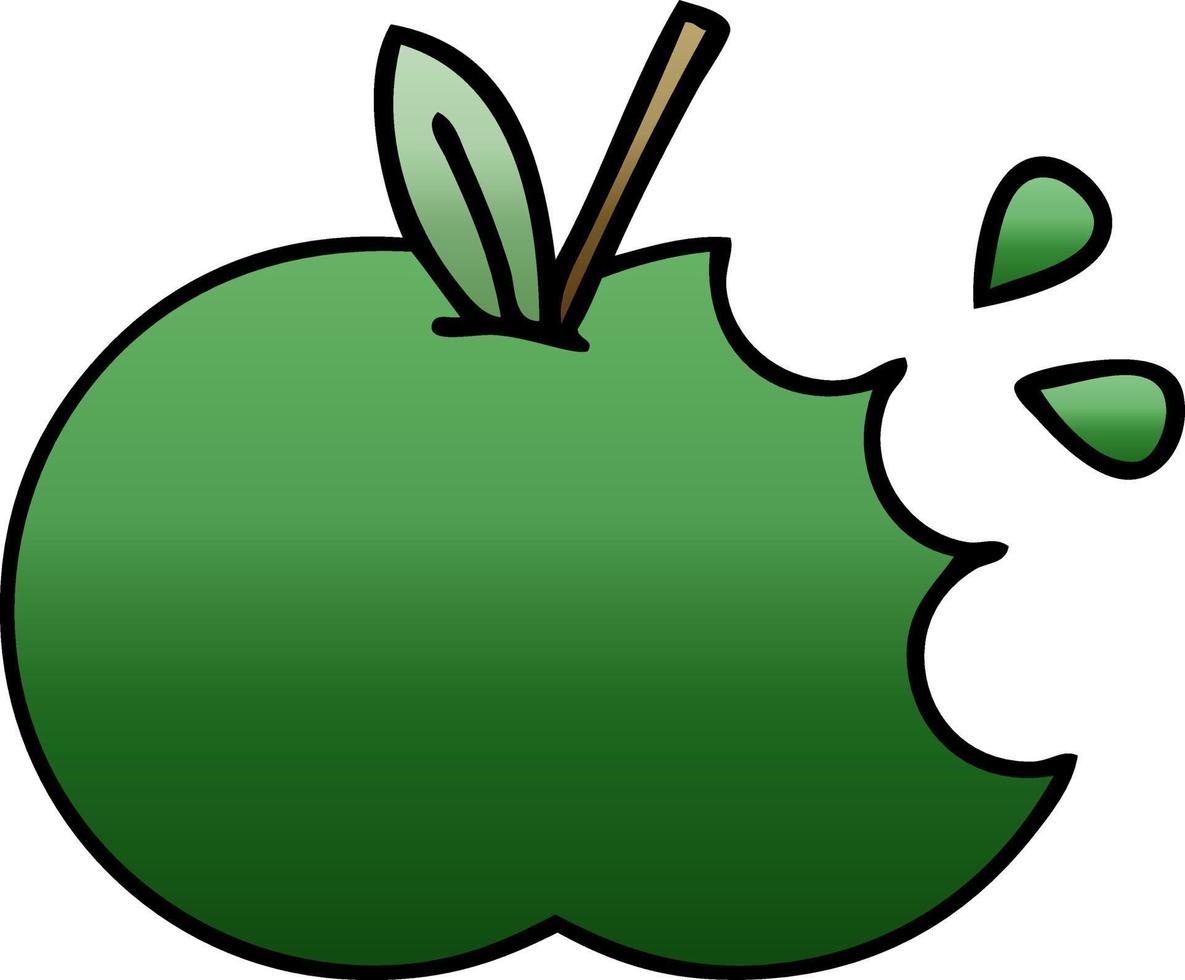 maçã suculenta de desenho animado sombreado gradiente vetor