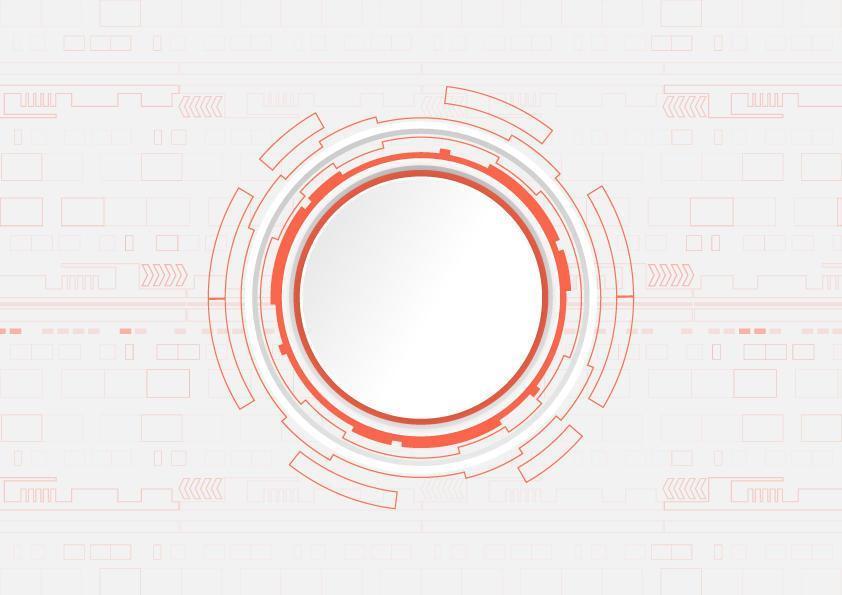 projeto de tecnologia círculo laranja com copyspace vetor