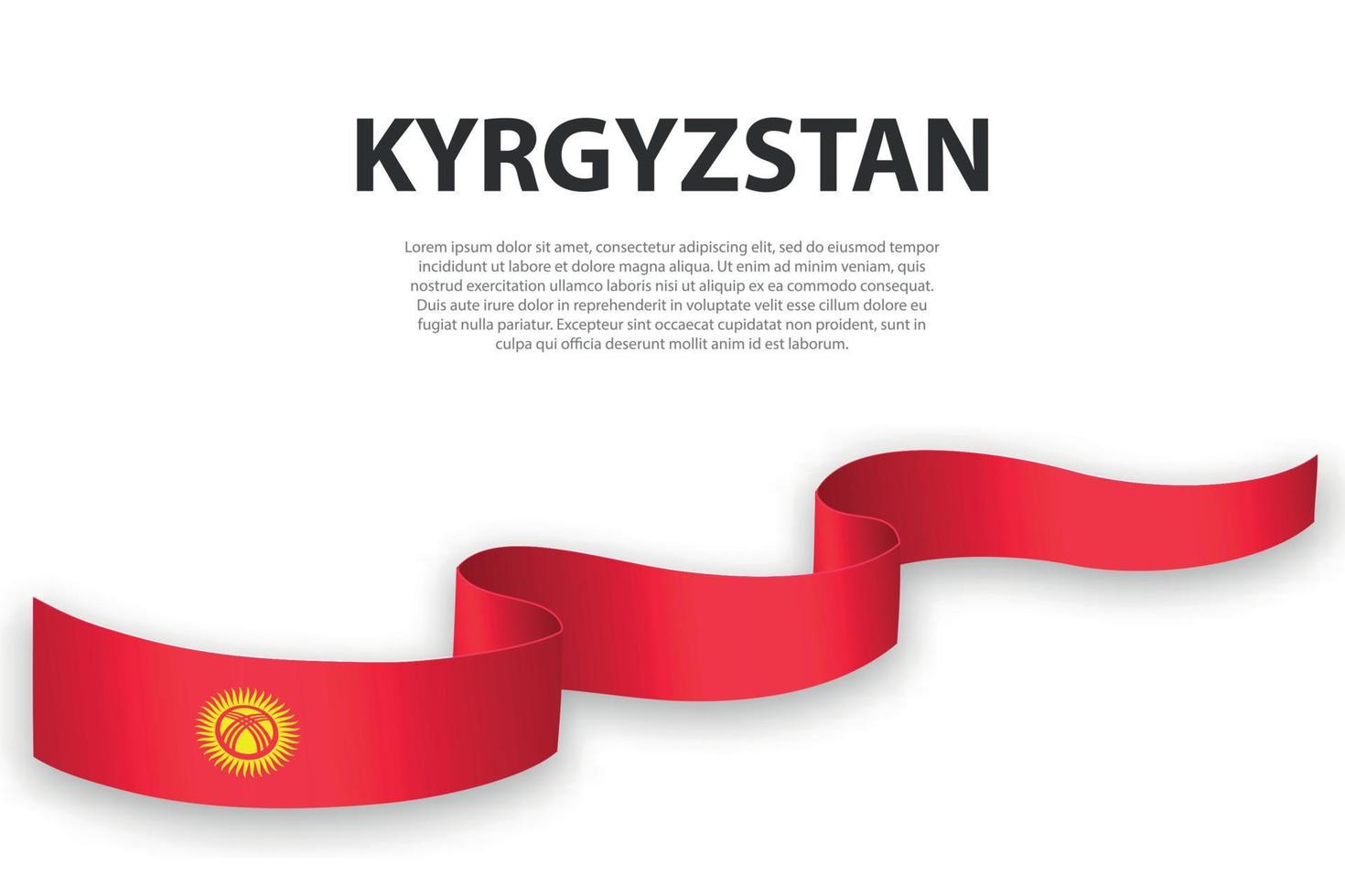 acenando a fita ou banner com bandeira do Quirguistão vetor