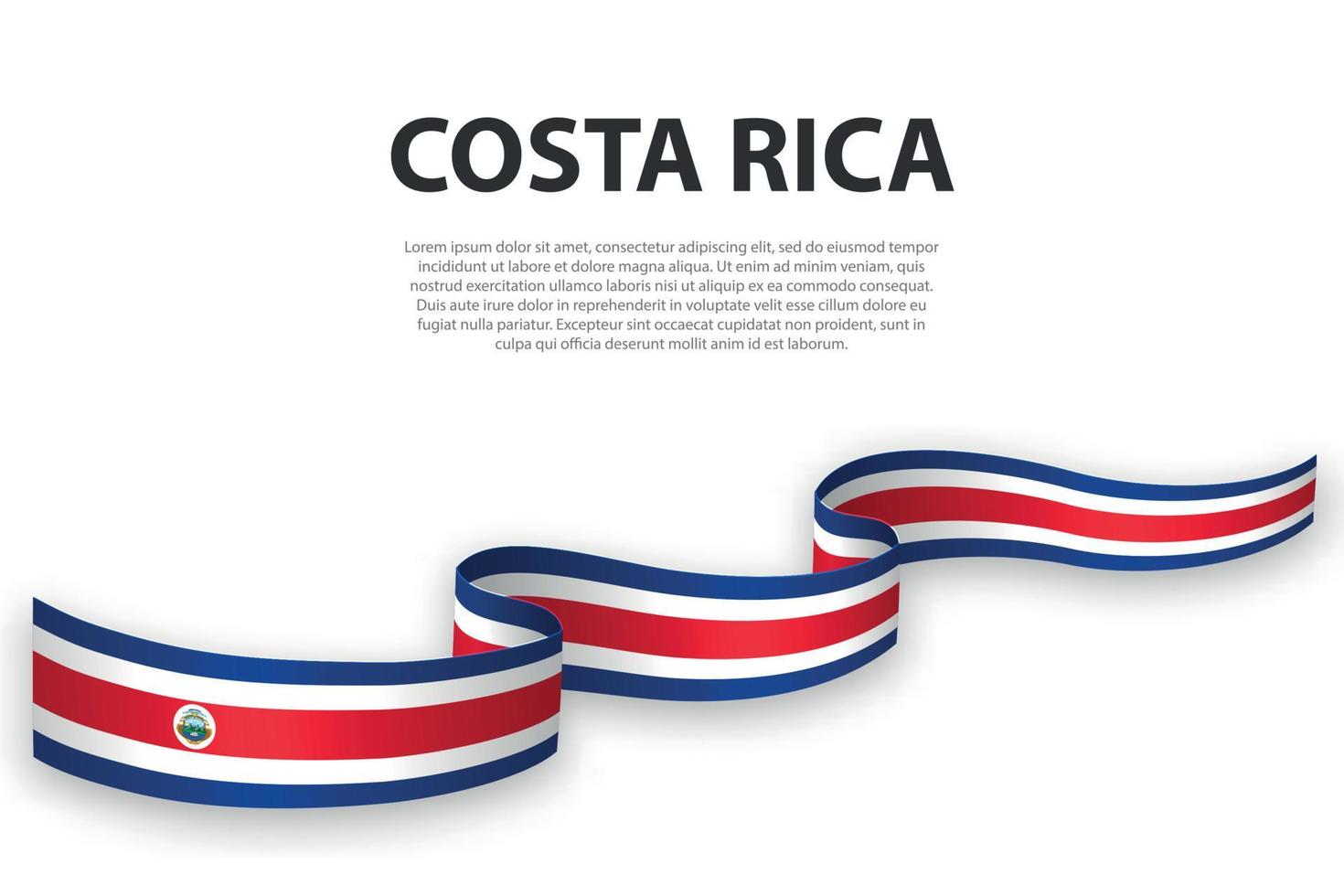 acenando a fita ou banner com bandeira da costa rica vetor