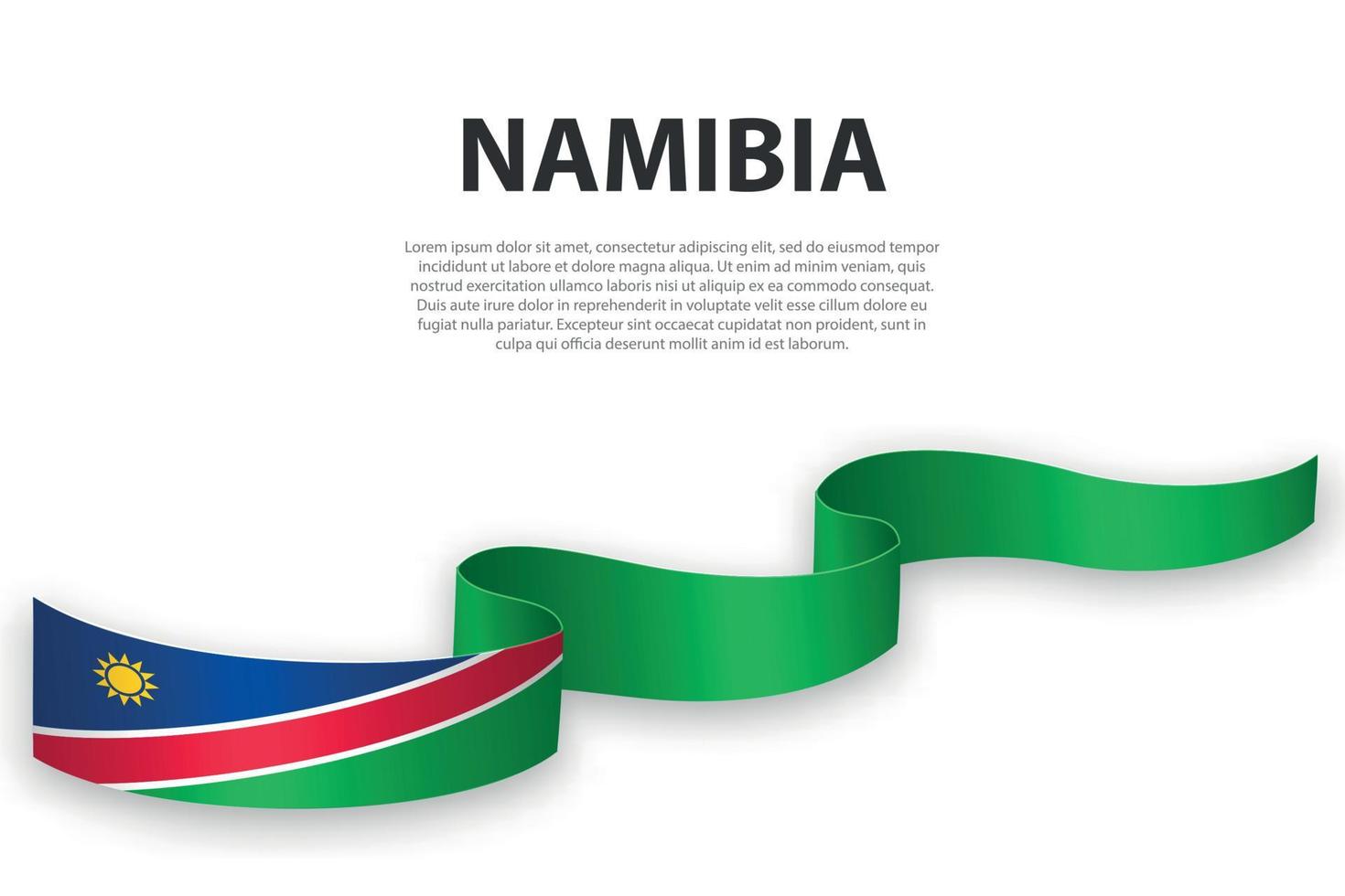 acenando a fita ou banner com bandeira da namíbia vetor