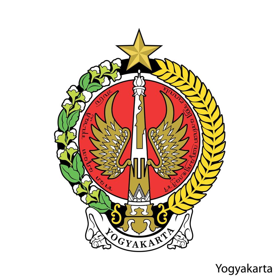 brasão de armas de yogyakarta é uma região indonésia. emblema vetorial vetor