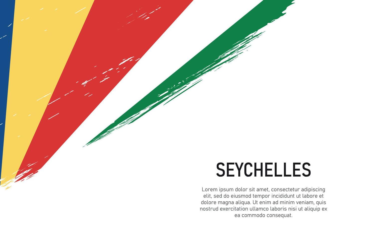 fundo de traçado de pincel estilo grunge com bandeira das seychelles vetor