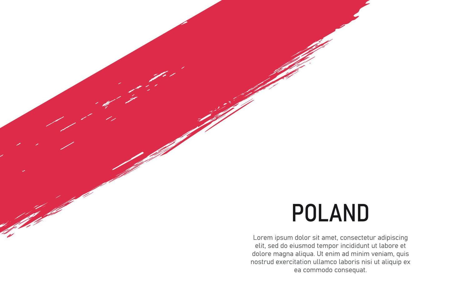 fundo de traçado de pincel estilo grunge com bandeira da polônia vetor