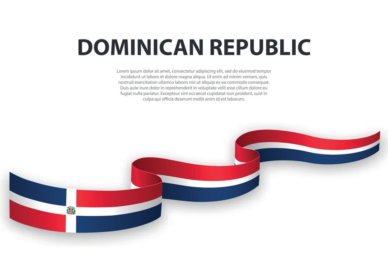 acenando a fita ou banner com bandeira da república dominicana vetor