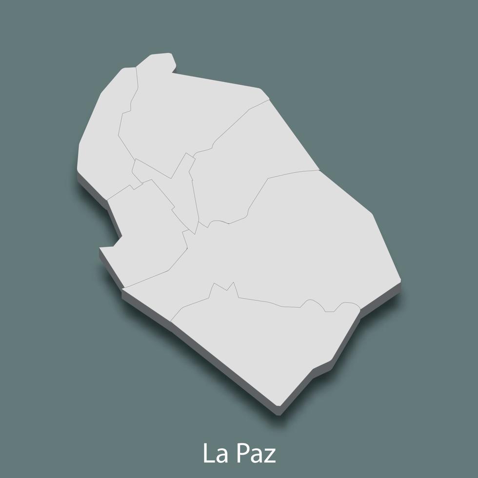 mapa isométrico 3d de la paz é uma cidade da bolívia vetor
