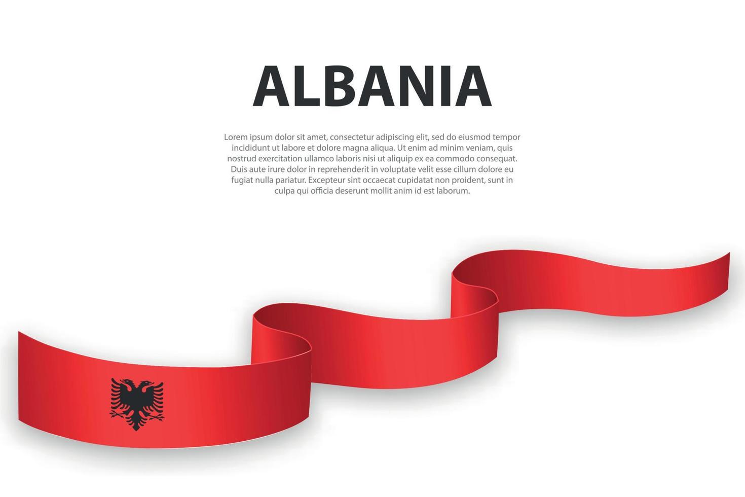 acenando a fita ou banner com bandeira da albânia. vetor