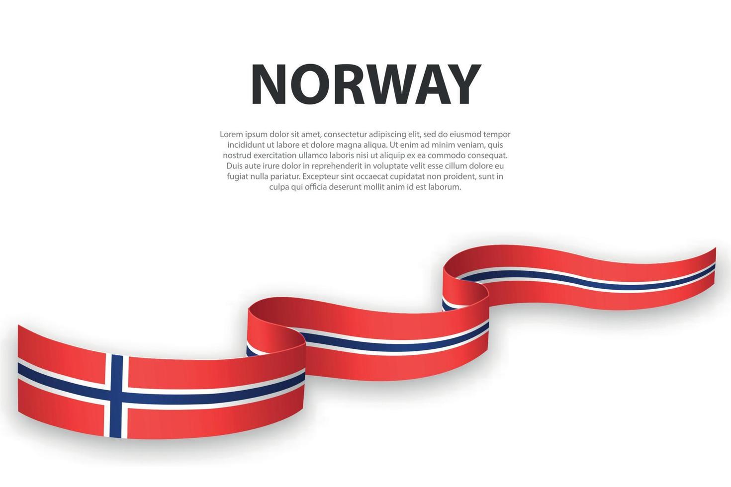 acenando a fita ou banner com bandeira da noruega vetor