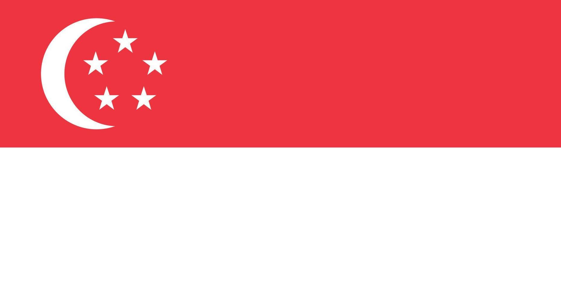bandeira de cingapura com design original de ilustração vetorial de cor rgb vetor