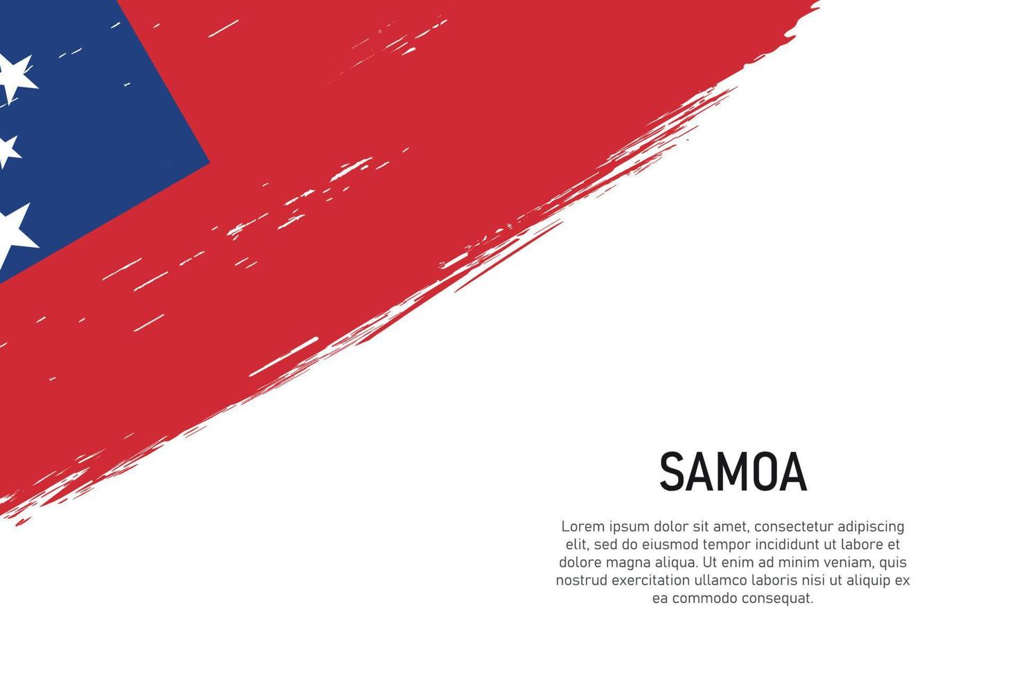 fundo de traçado de pincel estilo grunge com bandeira de samoa vetor