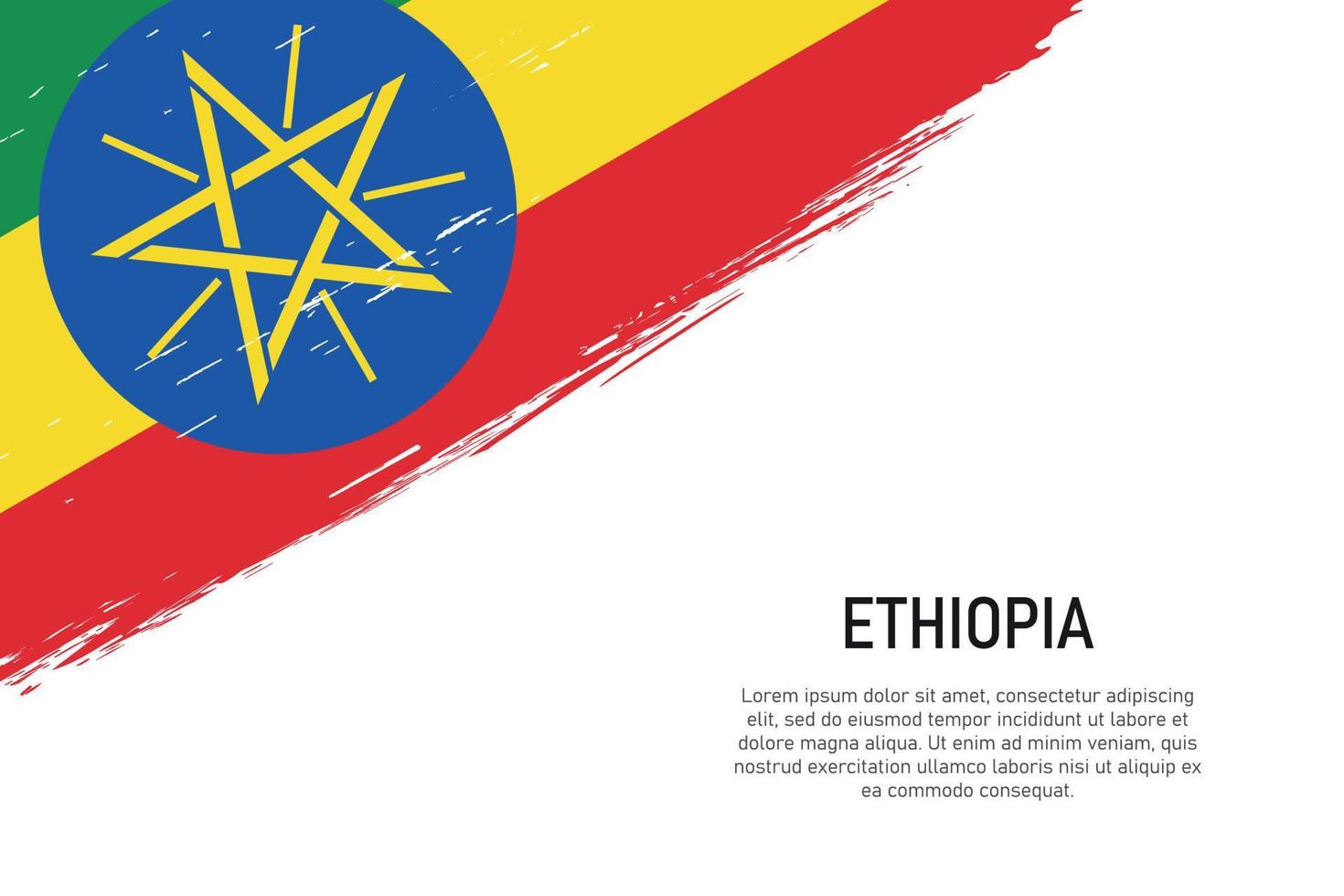 fundo de traçado de pincel estilo grunge com bandeira da etiópia vetor