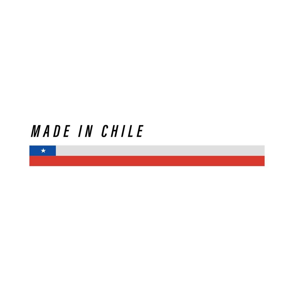 feito no chile, crachá ou etiqueta com bandeira isolada vetor