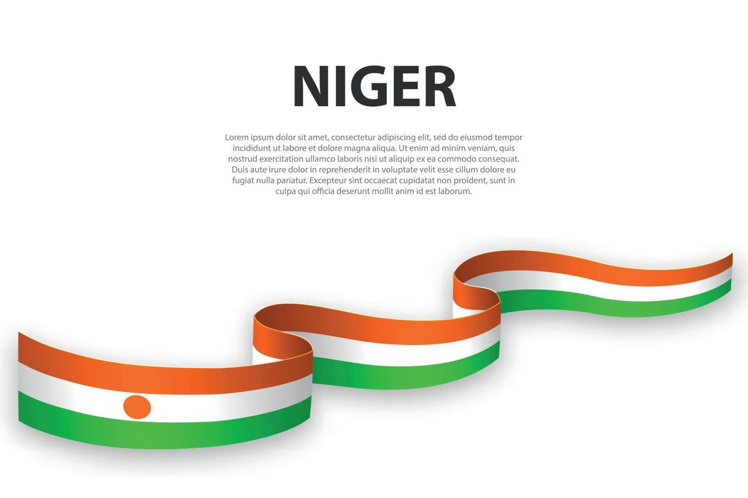 acenando a fita ou banner com bandeira do niger vetor