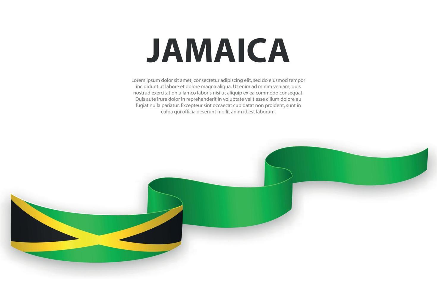 acenando a fita ou banner com bandeira da jamaica vetor