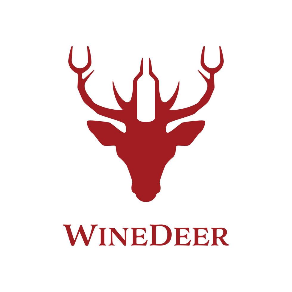 logotipo de veado de vinho vetor